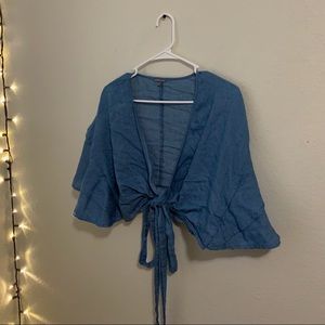 Denim cropped shirt